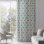 Mid Century Modern Blue Curtain Panels, 70s Retro Blue Curtains, MCM Curtain, Retro Style Window Curtains, 50s 60s Sun Curtain Panels