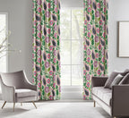 Floral Paisley Print Curtains, Boho Flowers Curtain Panel, Paisley Botanical Drapes, Pink Green Purple Paisley Floral Window Panel
