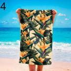 Tropical Leaf Beach Towel, Botanical Palm Print Towel, Floral Jungle Travel Towel, Quick Dry Summer Beach Towel, Tropical Bathroom Towel