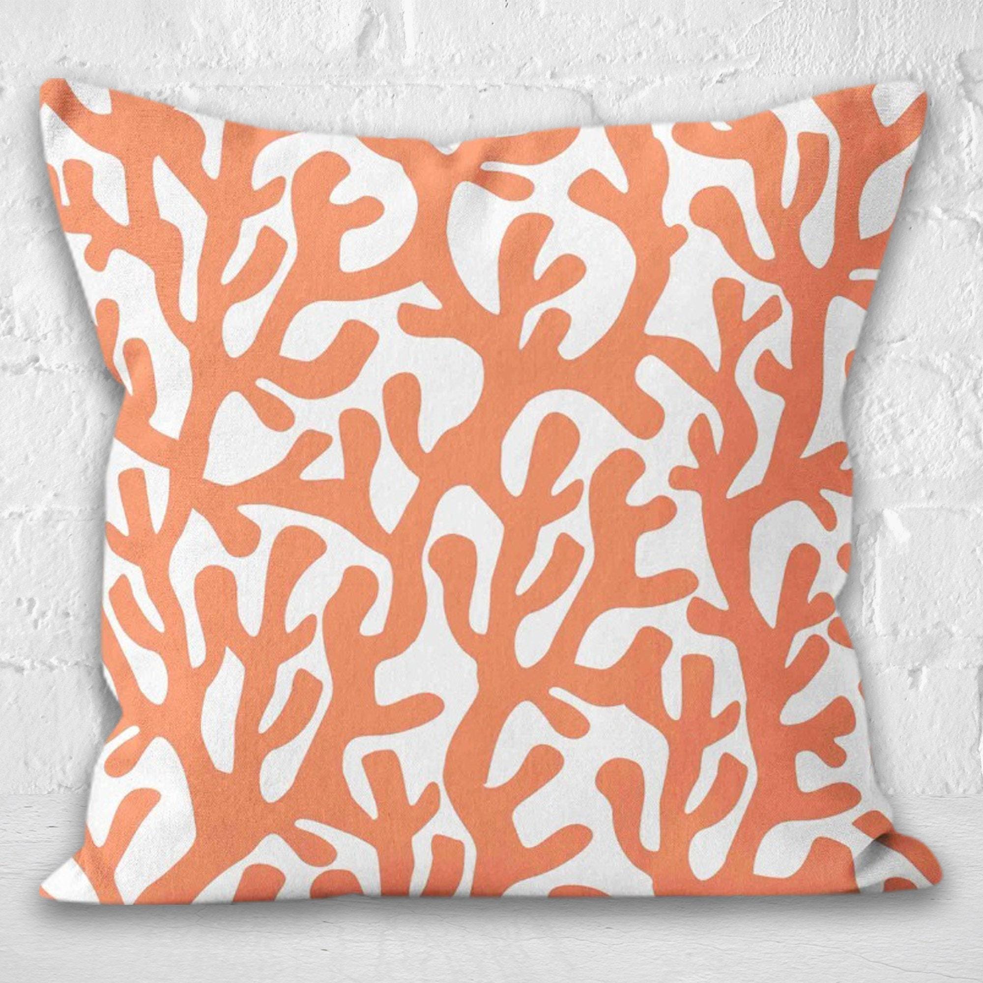 Coastal Pillow Covers, Waterproof Ocean Pillowcase, Beach House Indoor/Outdoor Home Decor, Sea Life Coral Reef and Fish Pillowcases