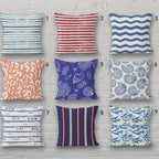 Coastal Pillow Covers, Waterproof Ocean Pillowcase, Beach House Indoor/Outdoor Home Decor, Sea Life Coral Reef and Fish Pillowcases