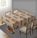 Rug&Ethnic Tablecloth, Kilim Rug Print Tablecloth, Ethnic Boho Tablecloth, Southwestern Aztec Tablecloth, Boho Tablecloth
