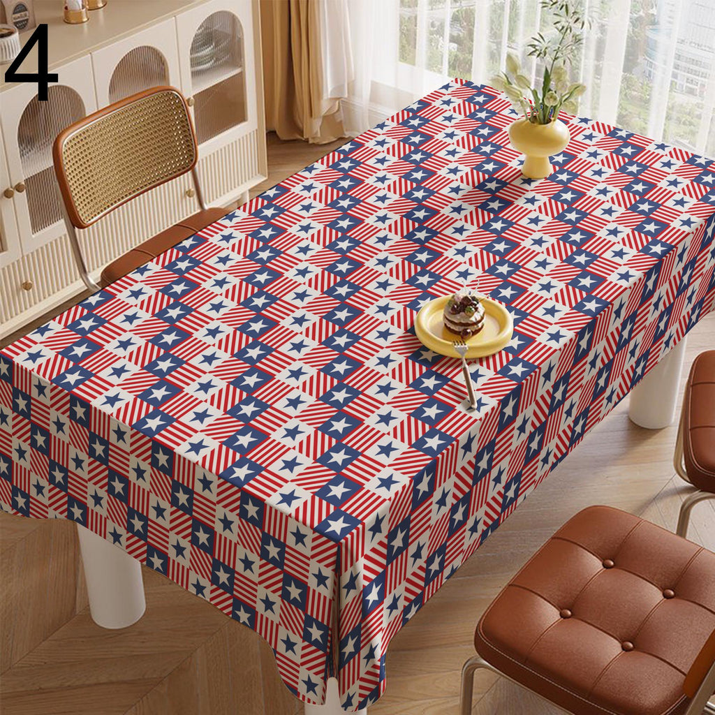 Patriotic Stars Table Linens, Americana Stars Table Decor, 4th of July Table Cover, Red Blue White Tablecloth,  Independence Day Table Cloth