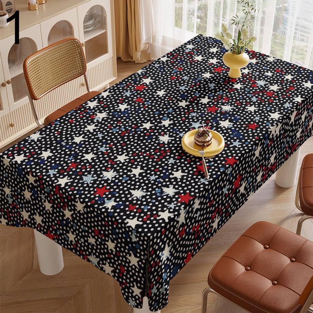 Patriotic Stars Table Linens, Americana Stars Table Decor, 4th of July Table Cover, Red Blue White Tablecloth,  Independence Day Table Cloth
