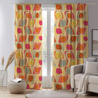 Retro Curtains, Mid Century Window Curtains, 70s Retro Colorful Abstract Curtain, MCM Print Curtain, 60s Retro Geometric Abstract Drapes