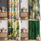 Tropical Leaves Curtain Panels, Botanical Curtains, Tropical Flowers Curtain, Monstera Panel Curtains, Exotic Leaves Floral Panels