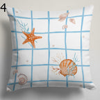 Coastal Sea Life Pillow Covers, Nautical Ocean Animal Cushion Cover, Seahorse Jellyfish Turtle Home Decor, Beach House Throw Pillow Covers