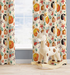 Cute Animals Print Curtain, Kids Room Drapes, Cute Safari Nursery Curtain, Cartoon Animal Art Window Curtain Panels, Toddler Print Drapes,