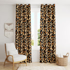 Leopard Print Curtain, Leopard Pattern Window Panel, Wild Animal Curtain Panels, Modern Boho Curtain, Exotic Room Accent Panels