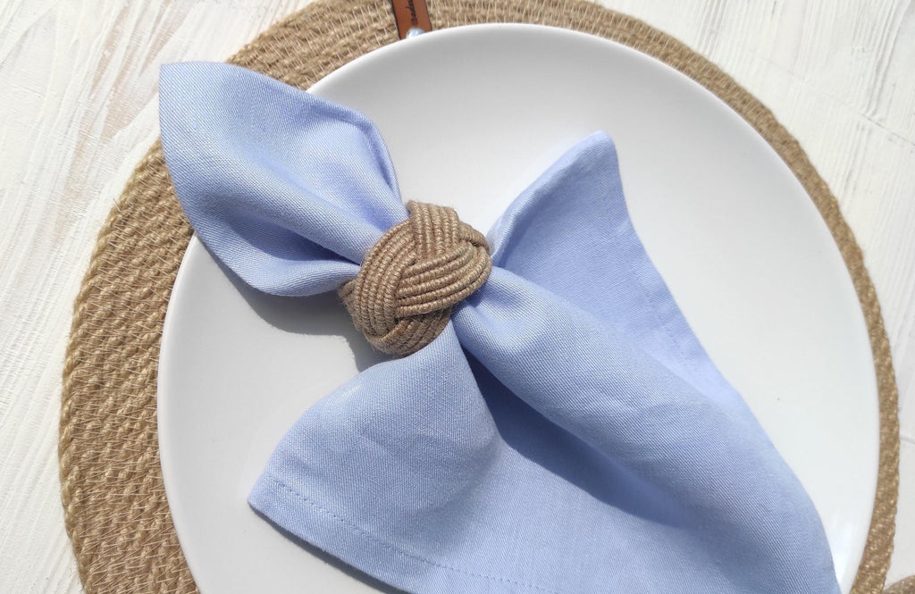 Natural Jute Rope Napkin Rings, Braided Rustic Rope Napkin Ring, Jute Handmade Sailor Knot Napkin Holder, Jute Burlap Napkin Ring