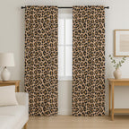 Leopard Pattern Window Panel, Leopard Print Curtain, Wild Animal Curtain Panels, Modern Boho Curtain, Exotic Room Accent Panels