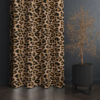 Leopard Pattern Window Panel, Leopard Print Curtain, Wild Animal Curtain Panels, Modern Boho Curtain, Exotic Room Accent Panels