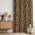 Leopard Pattern Window Panel, Leopard Print Curtain, Wild Animal Curtain Panels, Modern Boho Curtain, Exotic Room Accent Panels