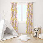 Cute Animals Print Curtain, Kids Room Drapes, Cute Animals Nursery Curtain, Cartoon Animal Art Window Curtain Panels, Toddler Print Drapes