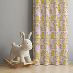 Cute Animals Print Curtain, Kids Room Drapes, Cute Animals Nursery Curtain, Cartoon Animal Art Window Curtain Panels, Toddler Print Drapes