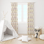 Cute Animals Print Curtain, Kids Room Drapes, Cute Animals Nursery Curtain, Cartoon Animal Window Curtain Panels, Toddler Print Drapes