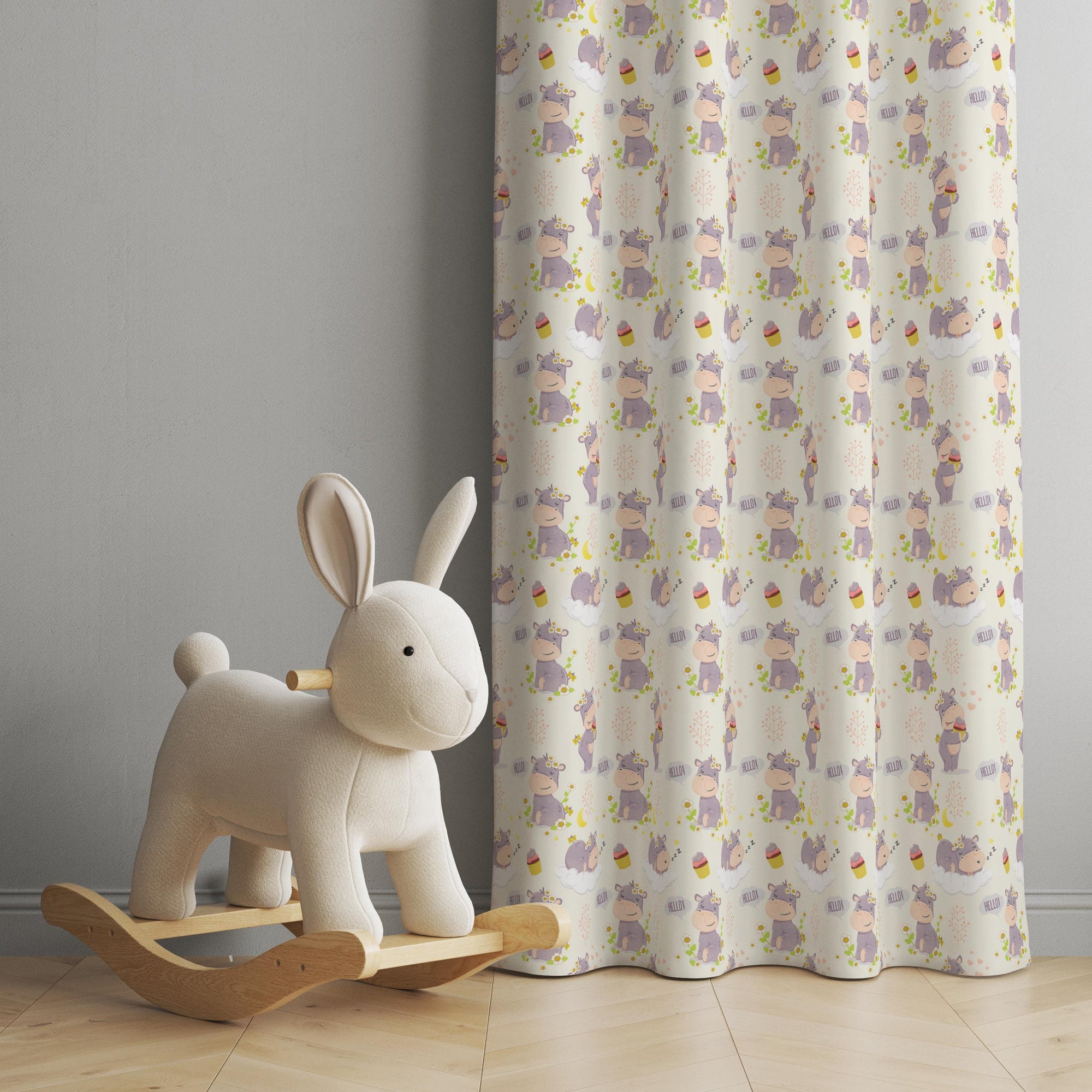 Cute Animals Print Curtain, Kids Room Drapes, Cute Animals Nursery Curtain, Cartoon Animal Window Curtain Panels, Toddler Print Drapes