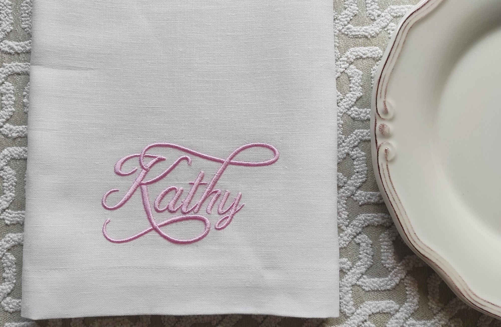 Embroidered Linen Napkins, Custom Linen Napkins, Wedding Napkins, Personalized Linen Napkins with Name Embroidery, Family Linen Napkins