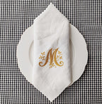 Letter Monogrammed Napkins, Personalized  Linen Napkins, Monogrammed Napkins, Custom Linen Napkins, Embroidered Initials on Wedding Napkin