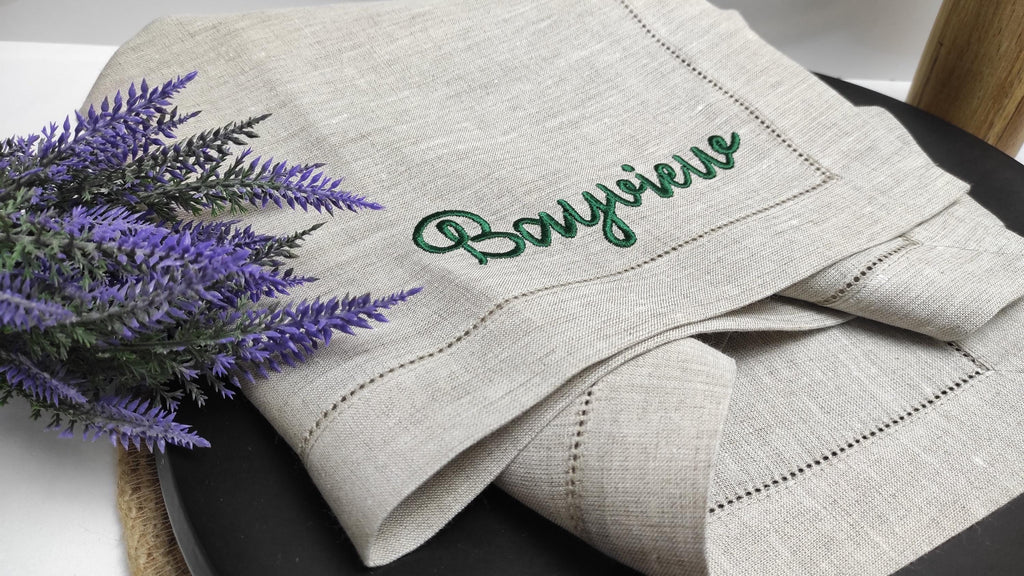 Name Embroidered Napkins, Wedding Monogrammed Napkins, Wedding Napkins, Personalized Linen Napkins with Name Embroidery, Family Linen Napkin