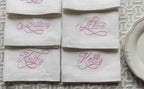 Embroidered Linen Napkins, Custom Linen Napkins, Wedding Napkins, Personalized Linen Napkins with Name Embroidery, Family Linen Napkins