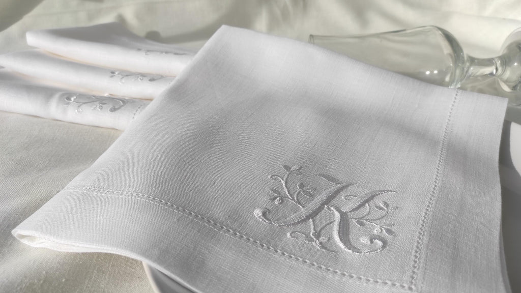 Personalized Linen Napkins, Custom Linen Napkins, Letter Monogrammed Linen Napkins, Wedding Monogrammed Napkins, Wedding Napkins