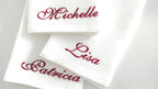 Embroidered Name Linen Dinner Napkins, Embroidered Napkin With Name, Wedding Monogrammed Napkins, Wedding Napkins, Personalized Napkins