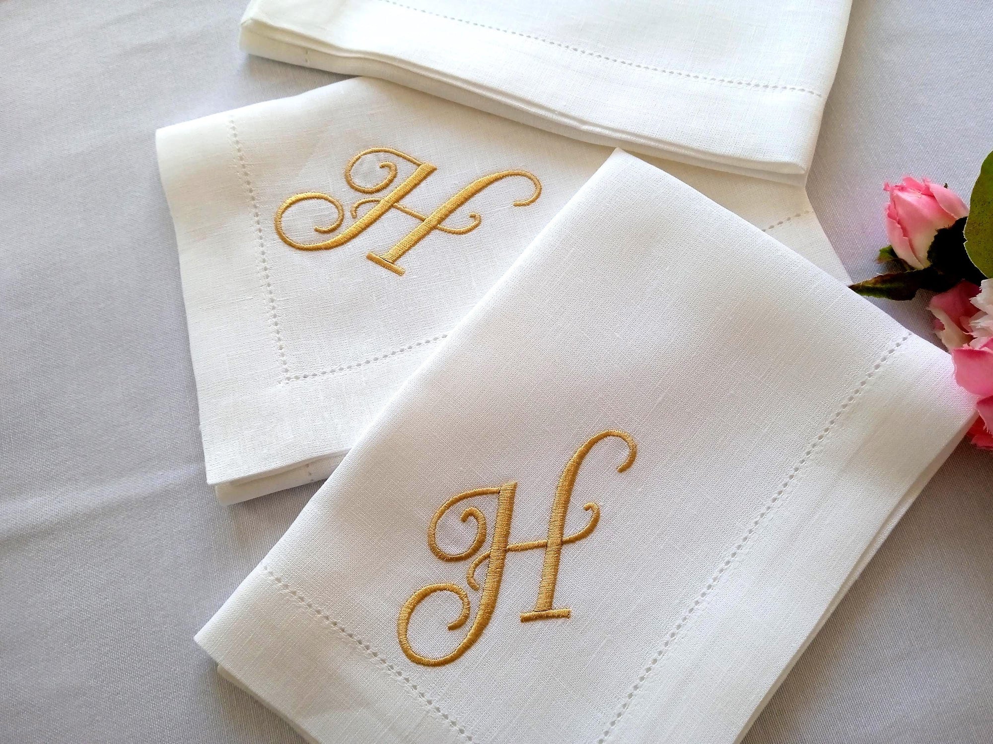 Letter Monogrammed Napkins, Personalized  Linen Napkins, Monogrammed Linen Napkins, Custom Linen Napkins, Monogrammed Napkins
