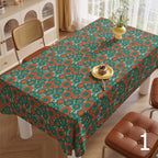 Retro Flower Table Cover, 60s 70s Boho Floral Kitchen Table Linens, Retro Floral Tablecloths, Mid Century Flower Print Table Cloths,