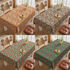 60s 70s Boho Floral Kitchen Table Linens, Retro Floral Tablecloths, Mid Century Flower Print Table Cloths, Retro Flower Table Cover,