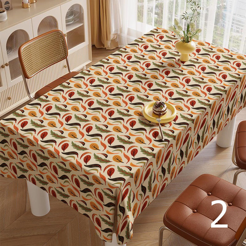 Thanksgiving Table Linen, Autumn Leaf Tablecloth, Fall Maple Leaves Table Cover, Harvest Season Tablecloths, Thanksgiving Dinner Table Decor