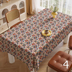 Retro Floral Tablecloths, Retro Flower Table Cover, 60s 70s Boho Floral Kitchen Table Linens,  Mid Century Flower Print Table Cloths