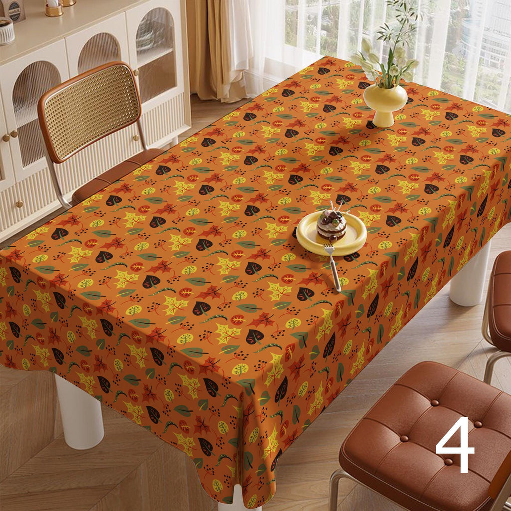 Thanksgiving Table Linen, Autumn Leaf Tablecloth, Fall Maple Leaves Table Cover, Harvest Season Tablecloths, Thanksgiving Dinner Table Decor