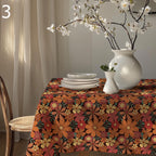 Floral Tablecloths, Retro Flowers Tablecloths, Retro Floral Table Cover, 70s Floral Summer Table Linens, Flowers Print Tablecloth