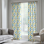 Floral Curtains, Tulip Curtains, Yellow Flowers Window Curtain Panels, Floral Drapes, Yellow Floral Print Curtain Panels, Tulip Drapes