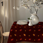 Autumn Leaf Tablecloth, Fall Acorn Table Cover, Thanksgiving Cotton Tablecloth, Harvest Kitchen Decor, Autumn Maple Leaves Table Linen