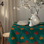 Autumn Leaf Tablecloth, Fall Acorn Table Cover, Thanksgiving Cotton Tablecloth, Harvest Kitchen Decor, Autumn Maple Leaves Table Linen