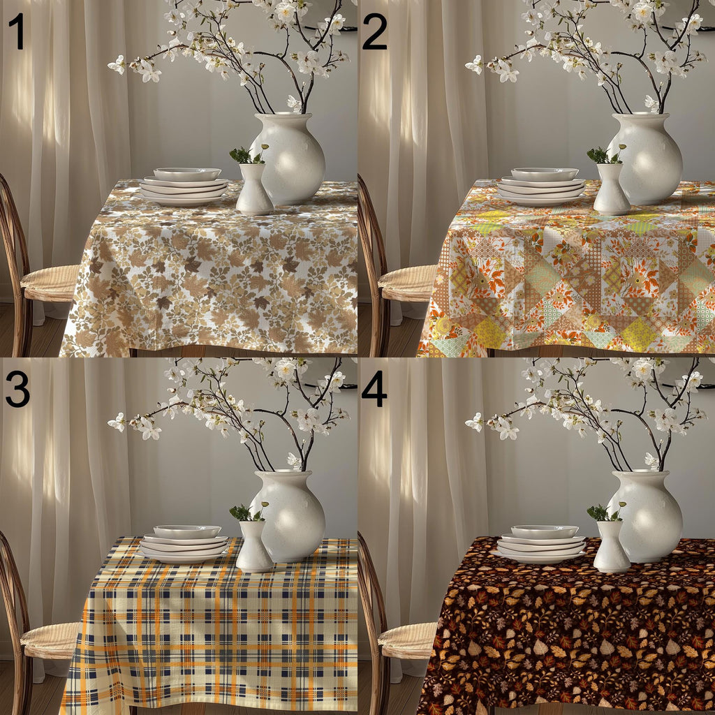 Seosonal Tablecloth, Fall Leaves Table Cover, Autumn Leaf Tablecloth, Harvest Kitchen Table Decor, Autumn Maple Leaves Table Linen