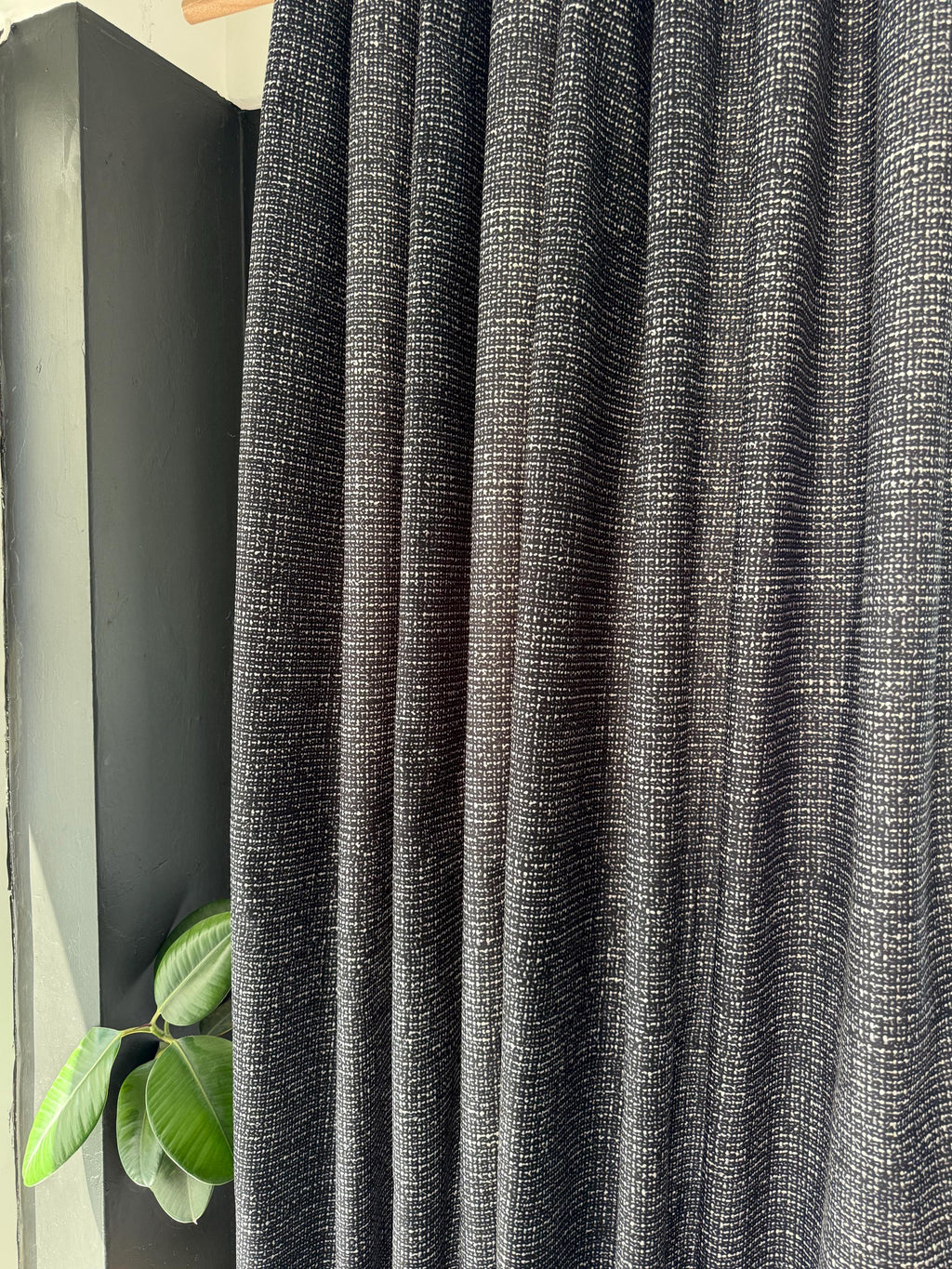 Black Curtain Panels, Retro Boho Curtains, Anthracite Grommets Panel, Black Abstract Retro Style Curtain, Dark Gray Curtain, Black Drapes