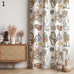 Cute Cartoon Tales Style Curtains, Cartoon Heroes Curtain Panels, Fairy Tale Heroes Curtain