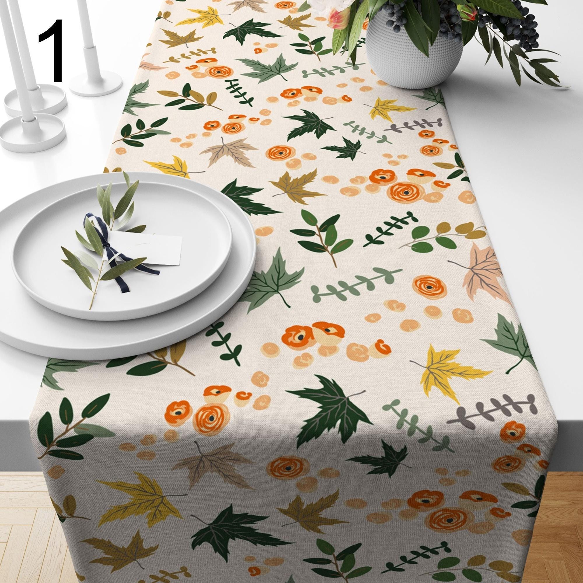 Fall Leaves Table Runner, Autumn Table Decor, Seasonal Party Table Decor, Thanksgiving Runners, Autumn Dry Leaves Table Runners