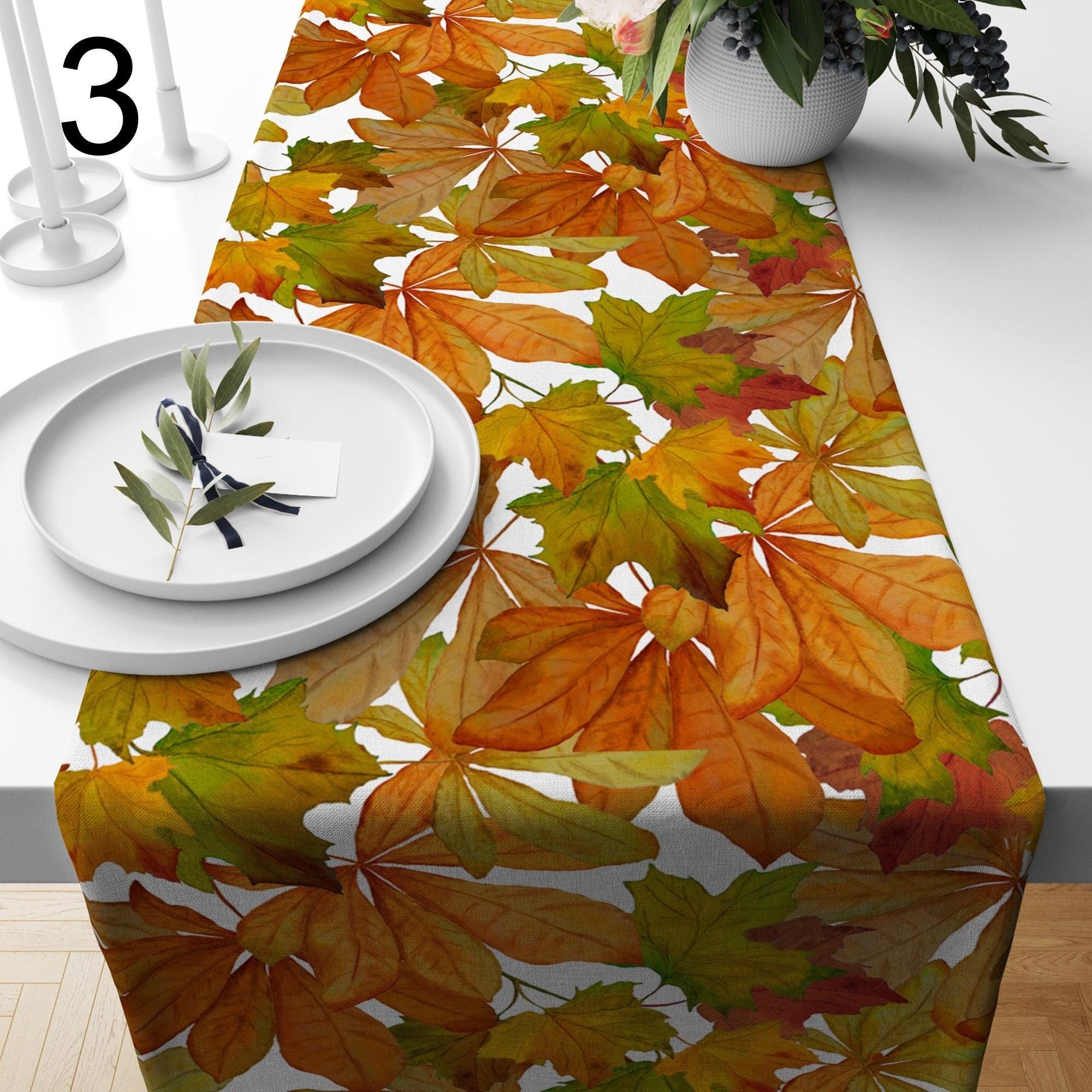 Fall Leaves Table Runner, Autumn Table Decor, Seasonal Party Table Decor, Thanksgiving Runners, Autumn Dry Leaves Table Runners
