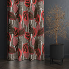 Tropical Leaf Curtain Panels, Botanical Window Drapes, Exotic Plants Curtains, Tropical Leaves Grommet Panels, Botanical Leaf Curtain