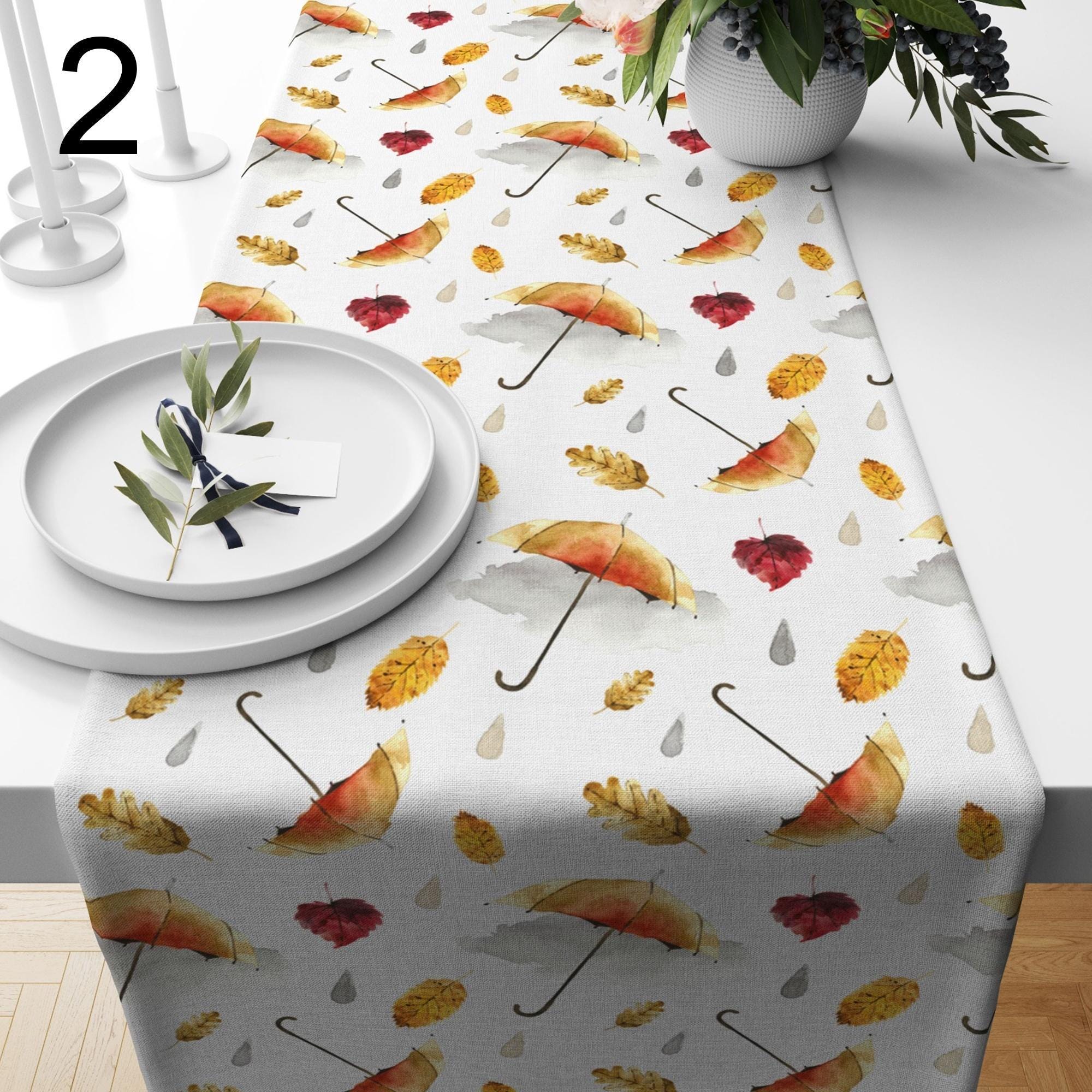 Fall Dry Leaves Table Runners, Fall Leaves Runner, Autumn Floral Table Decor, Autumn Seasonal Party Table Runner
