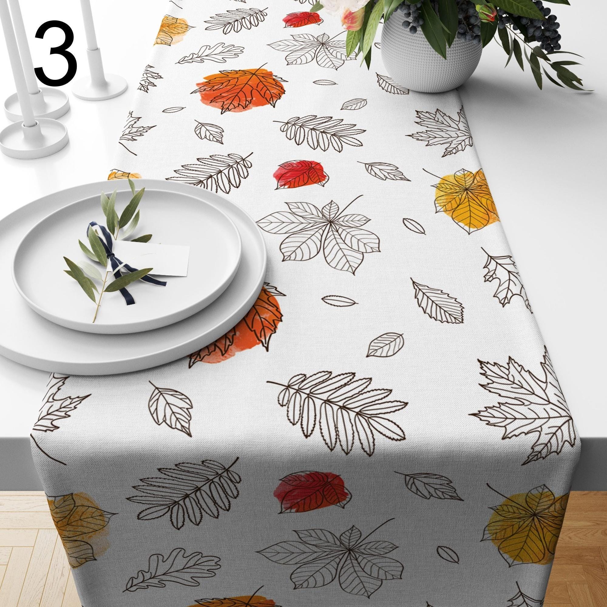 Fall Dry Leaves Table Runners, Fall Leaves Runner, Autumn Floral Table Decor, Autumn Seasonal Party Table Runner