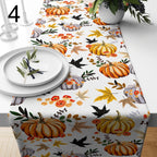 Thanksgiving Table Runners, Fall Leaves Runner, Autumn Plaid Table Decor, Autumn Seasonal Party Table Runner, Autumn Harvest Runners