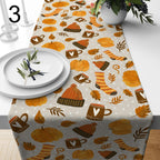 Fall Table Runner, Pumpkin Autumn Leaves Table Decor, Thanksgiving Dining Room Accent Table Runners, Pumpkin Pattern Runners