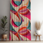 Mid Century Wavy Curtains, Retro Colorful Wavy Abstract Curtains, 60s Retro Abstract Curtain, 70s Retro Grommet Curtain Panels, MCM Drapes