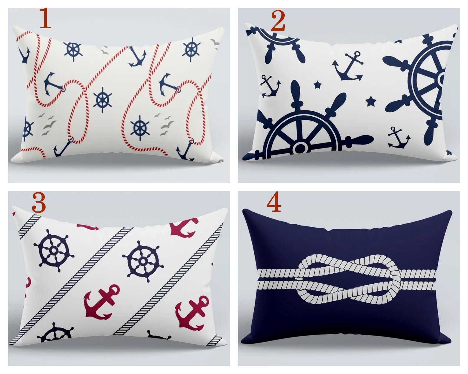 Anchor Pillow Cover, Sailor Anchor Pillowcase, Boat Cushion Cover, Nautical Pillow Cover, Lake Pillowcase, Beach Pillow, Nautical Decor