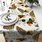 Fall Pine Cone Table Runner, Autumn Harvest Table Decor, Seasonal Party Table Decor, Thanksgiving Runners, Autumn Dry Leaves Table Runners